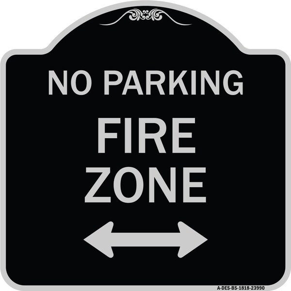 Signmission Fire Lane with Bidirectional Arrow Heavy-Gauge Aluminum Architectural Sign, 18" x 18", BS-1818-23990 A-DES-BS-1818-23990 - main